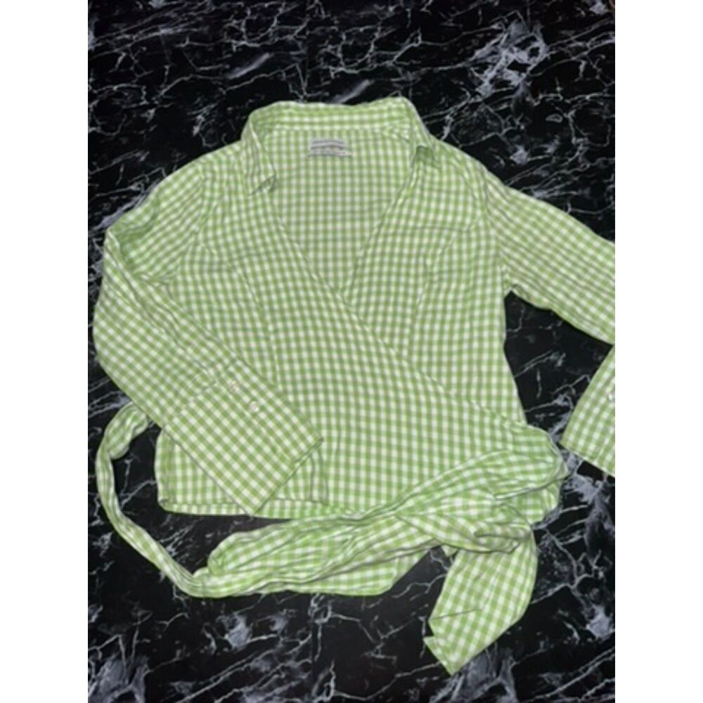 Gingham Wrap Blouse